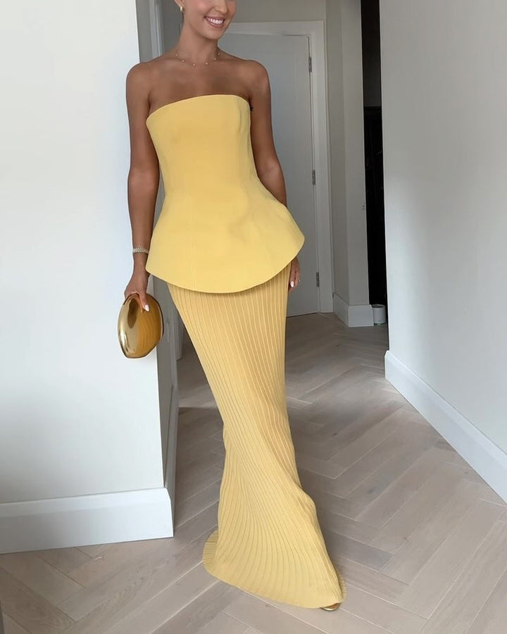Lunas- Regal Grace Strapless Gown
